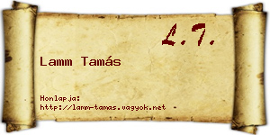 Lamm Tamás névjegykártya